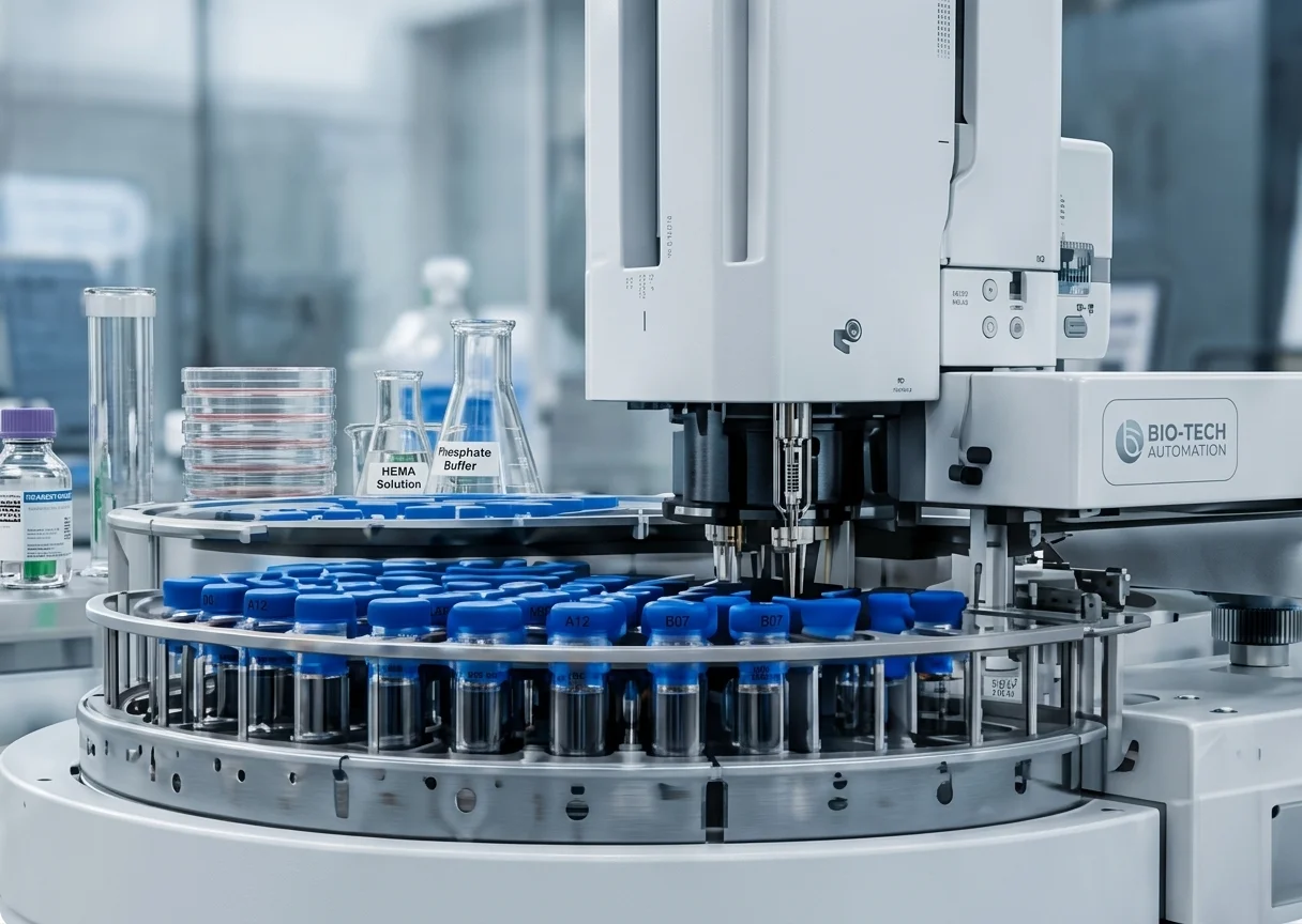 Laboratory testing equipment with sample vials