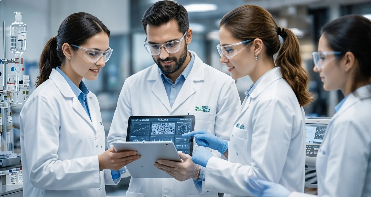 Lab professionals in quality discussion