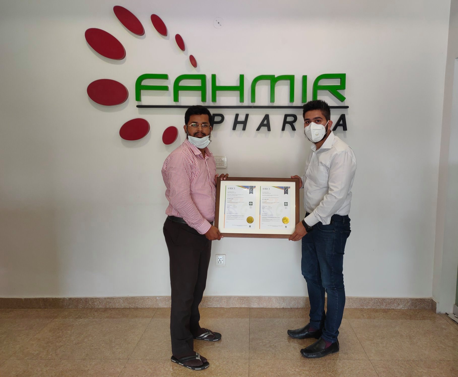 Director Operation and Sales Receiving ISO Certificate